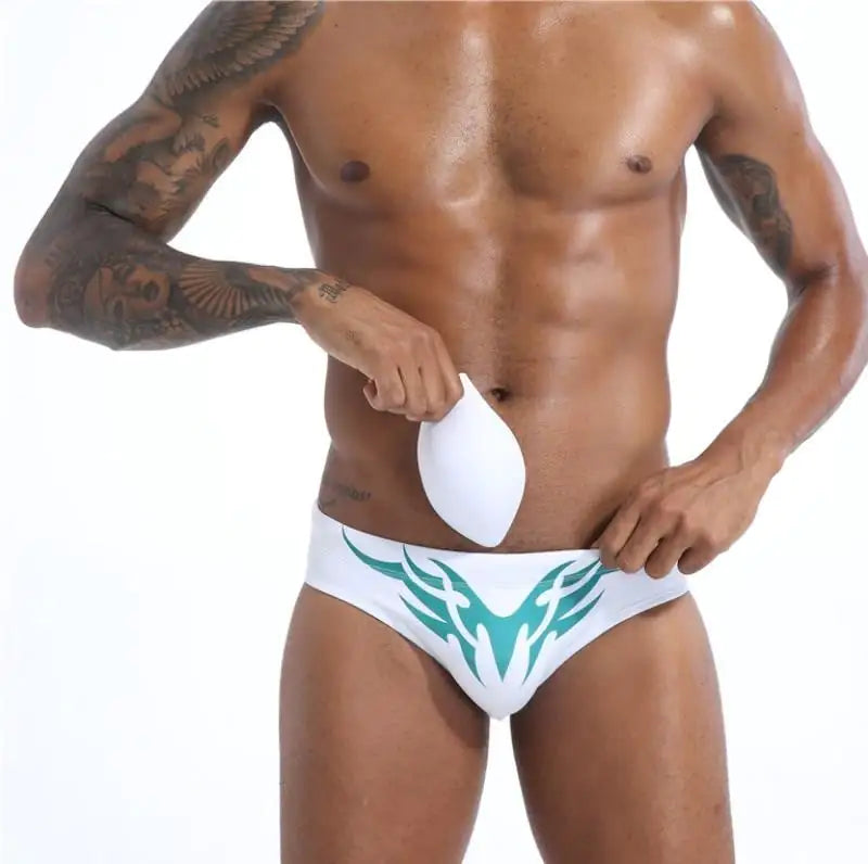 Men's Triangle Printed Swim Trunks