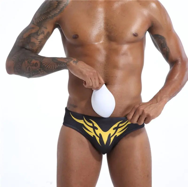 Men's Triangle Printed Swim Trunks