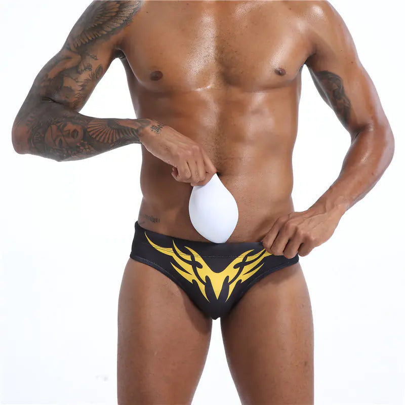 Men's Triangle Printed Swim Trunks