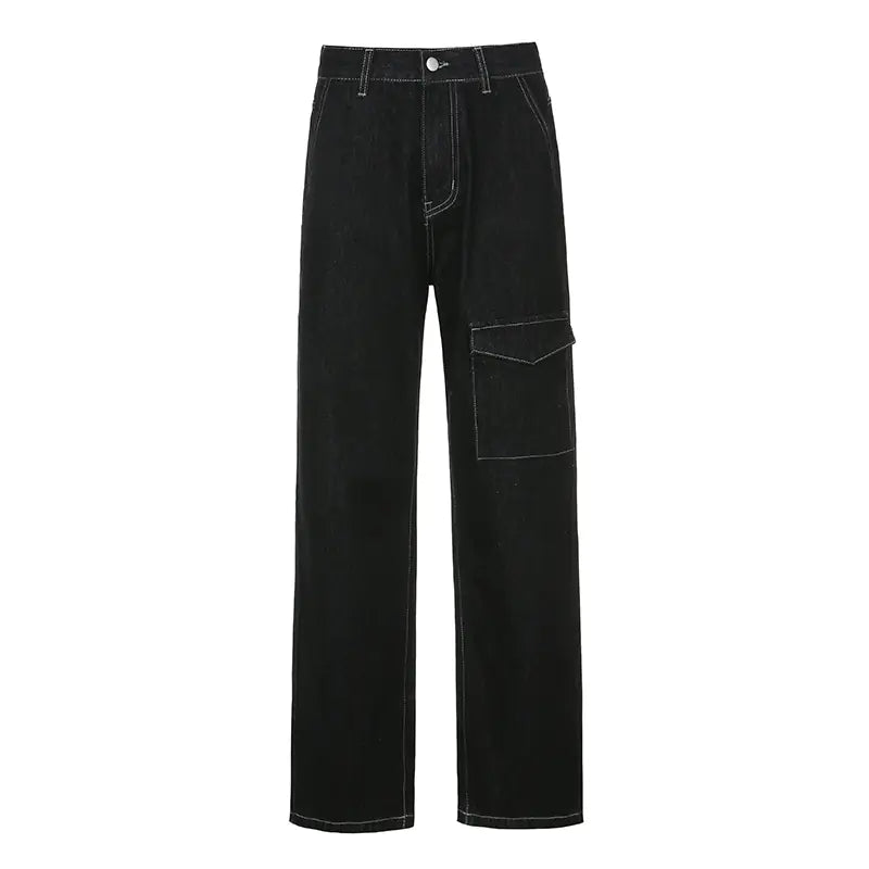 Loose High-Rise Straight-Leg Jeans