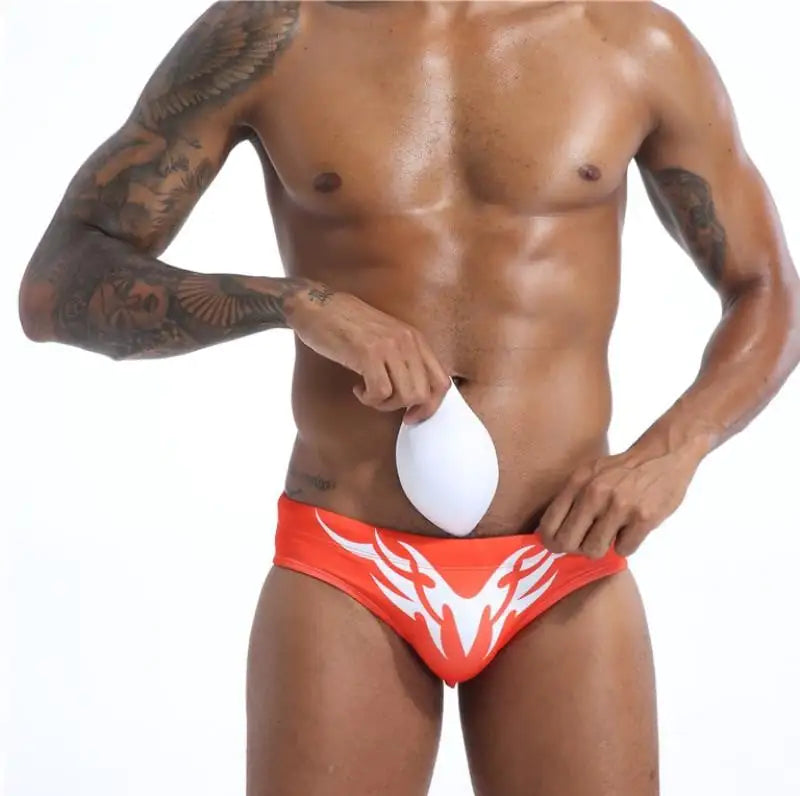 Men's Triangle Printed Swim Trunks