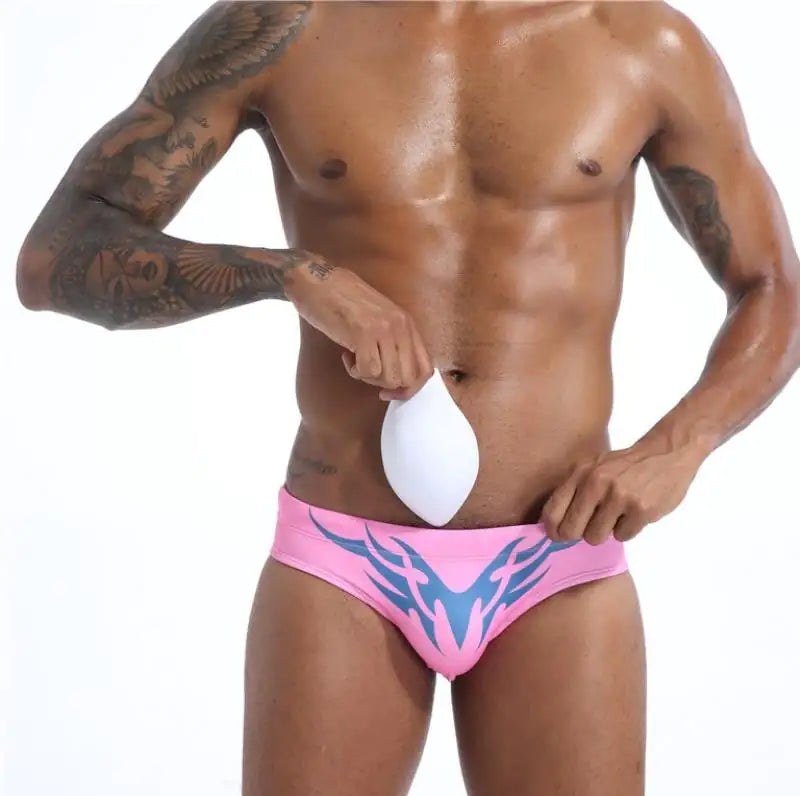 Men's Triangle Printed Swim Trunks