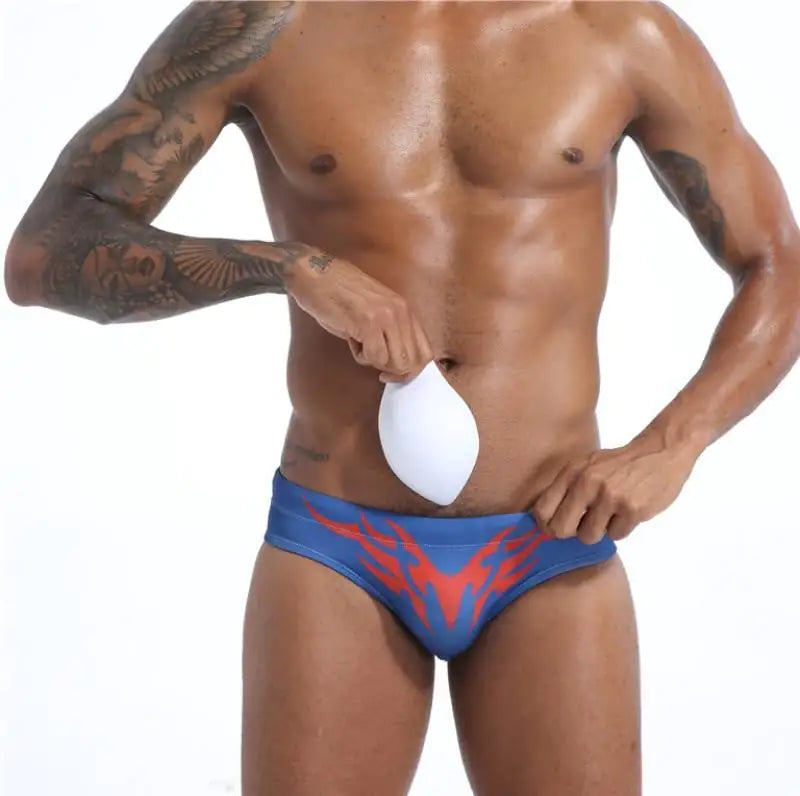 Men's Triangle Printed Swim Trunks